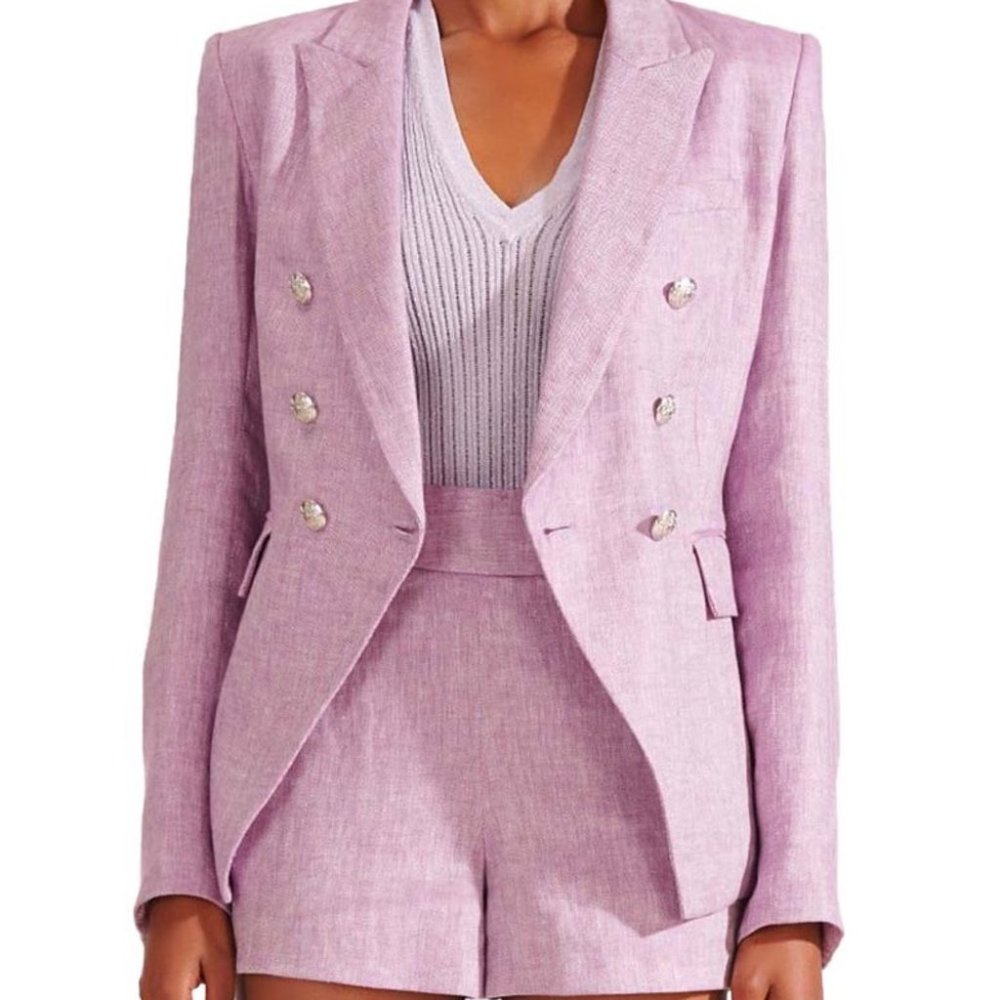 SOLD Veronica Beard Dickey Blazer Miller Lilac Purple Double Breasted Jacket - Picture 7 of 16